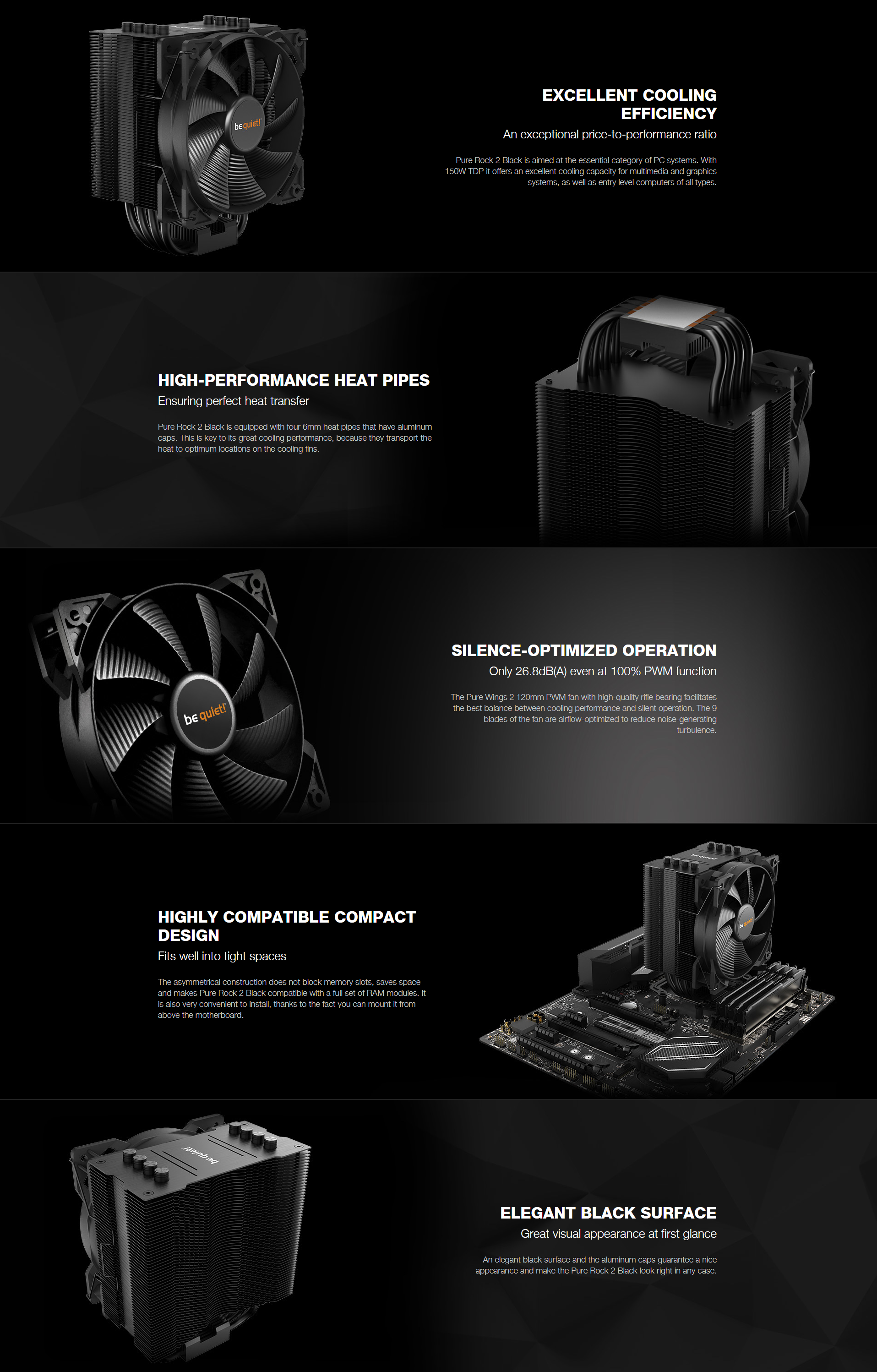 CPU COOLER COOLER BE QUIET PURE ROCK 2 BLACK | Advice จ.นครปฐม สาขา U001  (สี่แยก PUB 1-2-3)
